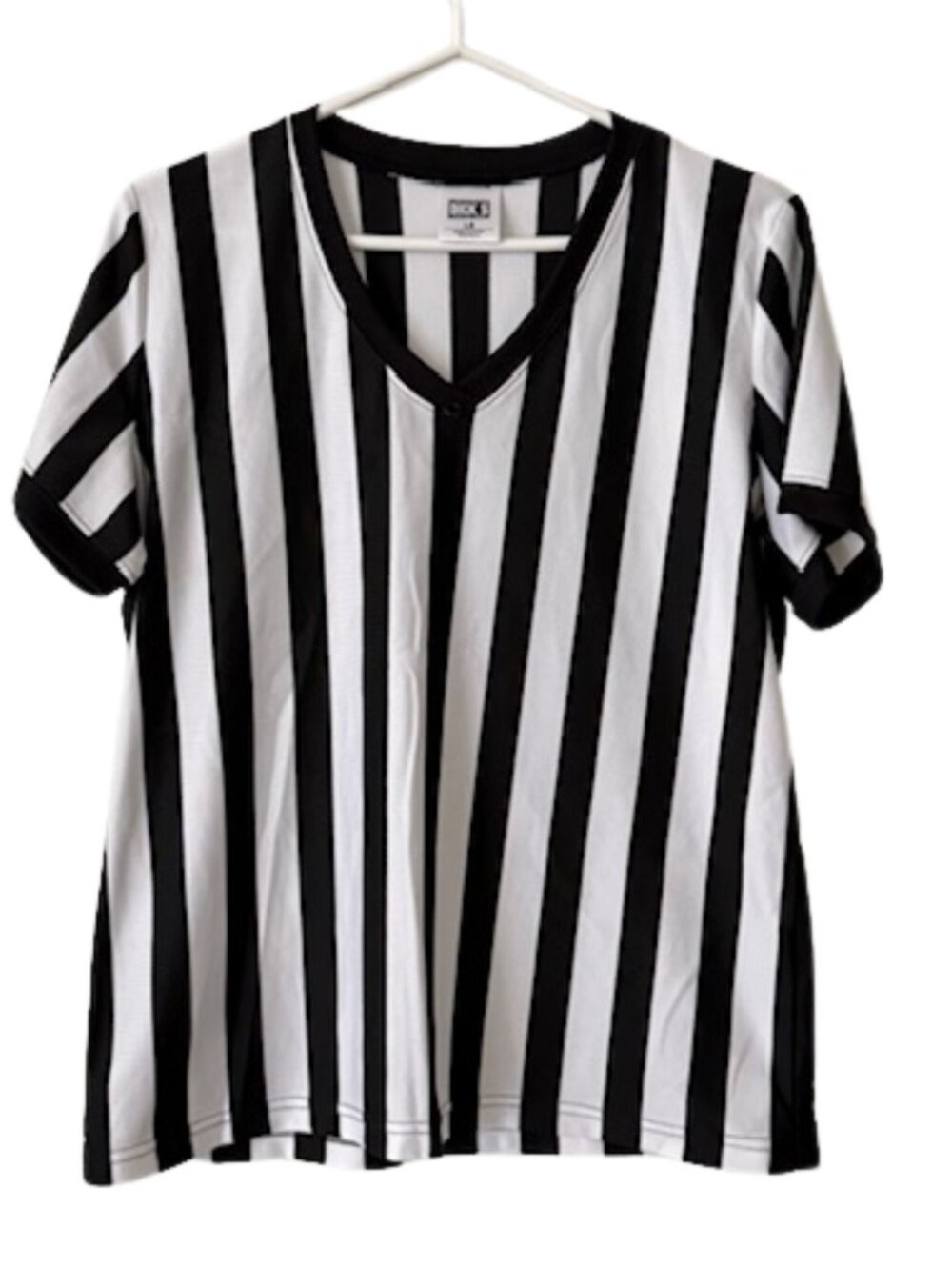 Dick's Referee Jersey Adult Large Black White Striped Shirt